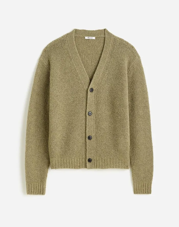 Madewell Boucl Cardigan Sweater Faded Surplus Men Sweaters