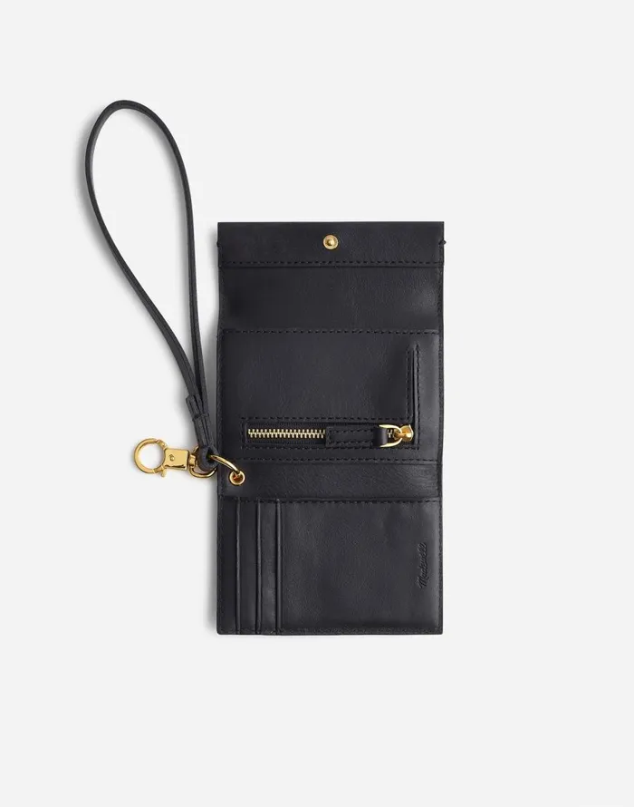 Madewell Card Case Wristlet True Black Women Pouches and Wallets