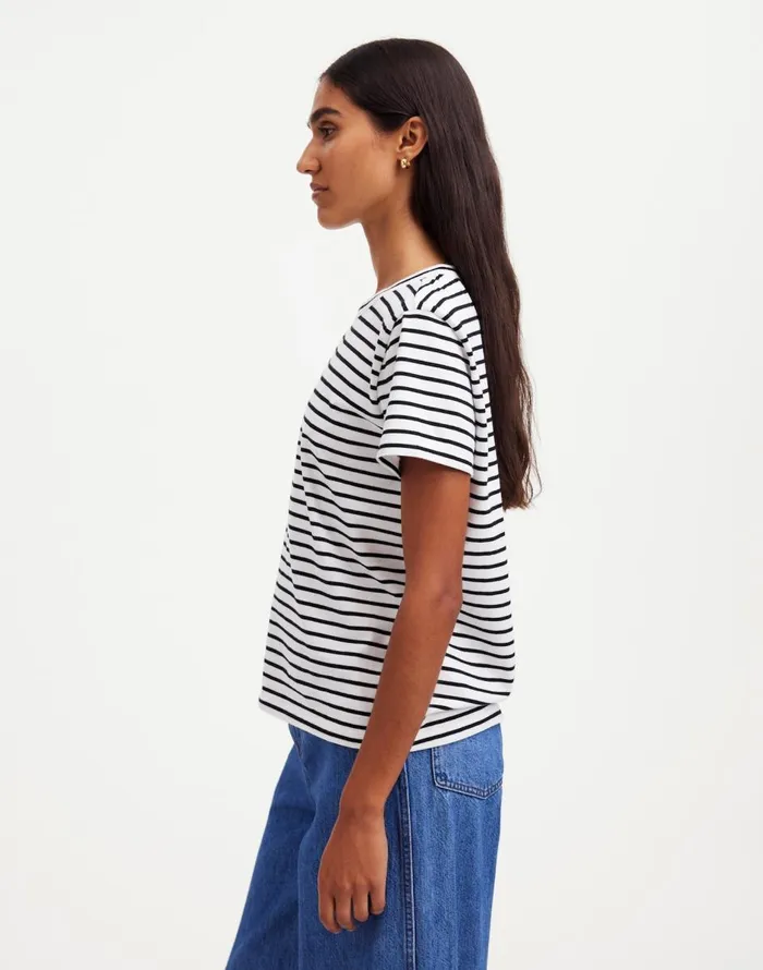Madewell Cotton Perfect Crewneck Tee Jet Black Women Tees