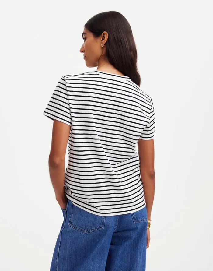 Madewell Cotton Perfect Crewneck Tee Jet Black Women Tees