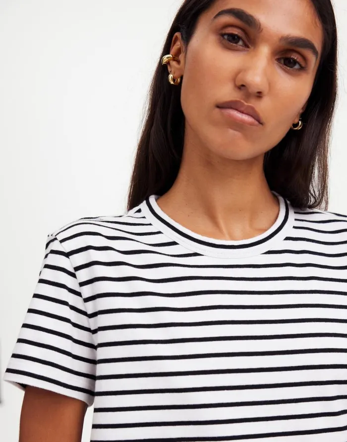 Madewell Cotton Perfect Crewneck Tee Jet Black Women Tees