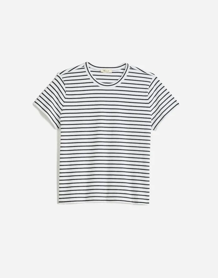 Madewell Cotton Perfect Crewneck Tee Jet Black Women Tees