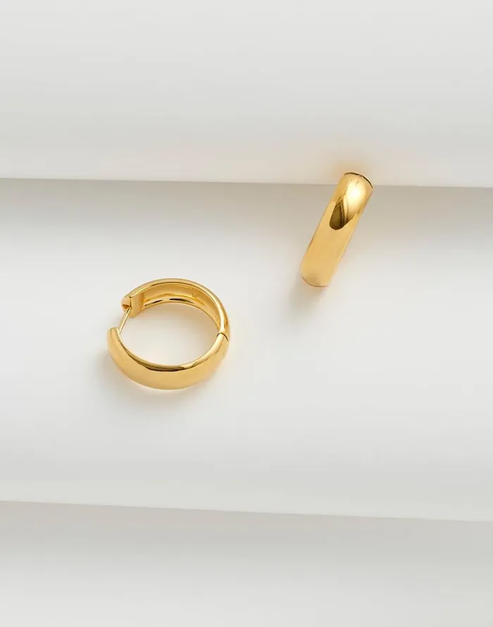 Madewell DemiFine Chunky Medium Hoop Earrings 14k Gold Women Jewelry