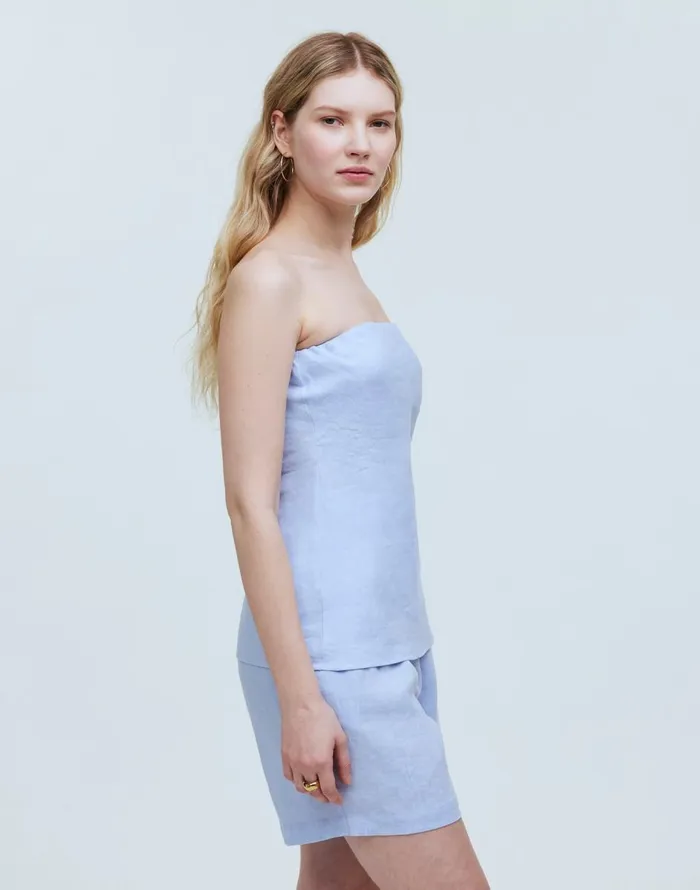Madewell Donni Linen Tube Top Cloud Women Tops and Shirts