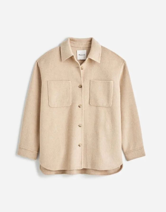 Madewell DoubleFaced Long ShirtJacket Maple Oatmeal Melange Women Coats Jackets