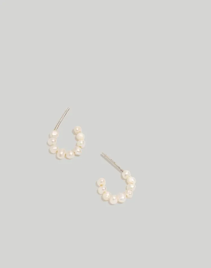 Madewell Freshwater Pearl Huggie Hoop Earrings Freshwater Pearl Women Jewelry Madewell Freshwater Pearl Huggie Hoop Earrings Freshwater Pearl Women Jewelry