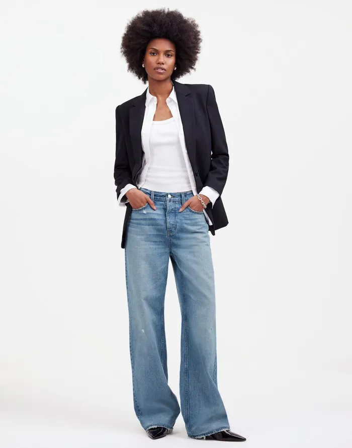 Madewell LowSlung Baggy Jeans Hamburg Wash Women Jeans