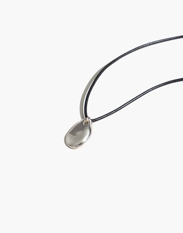Madewell Maslo Jewelry Small Pebble Pendant Necklace Sterling Silver Cord Silver Women Jewelry Madewell Maslo Jewelry Small Pebble Pendant Necklace Sterling Silver Cord Silver Women Jewelry
