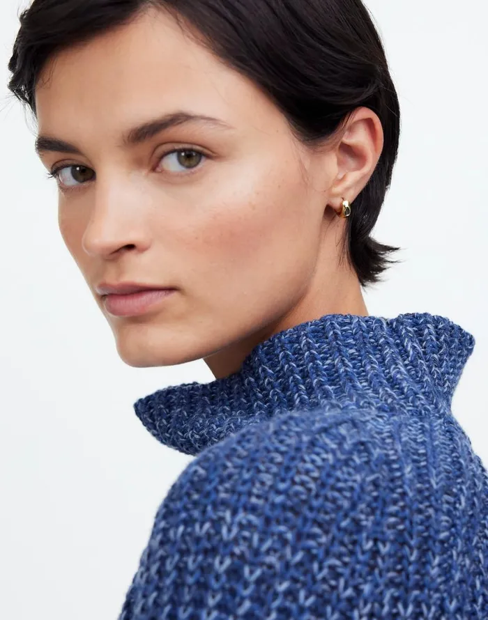 Madewell Molten Gem Small Hoop Earrings Pale Gold Women Jewelry