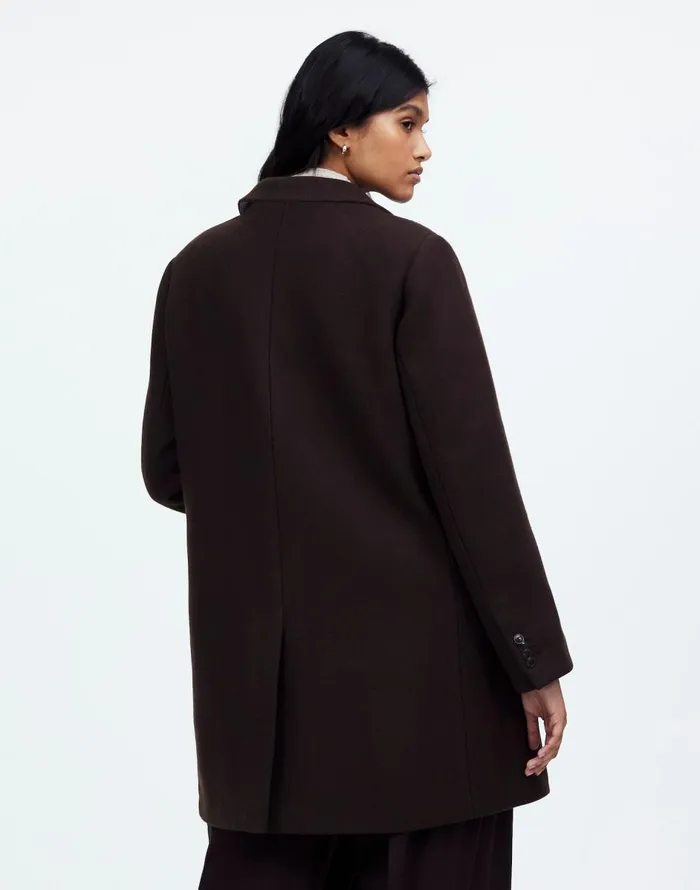 Madewell Plus Blazer Coat In Insuluxe Fabric Hthr Cold Brew Women Coats Jackets