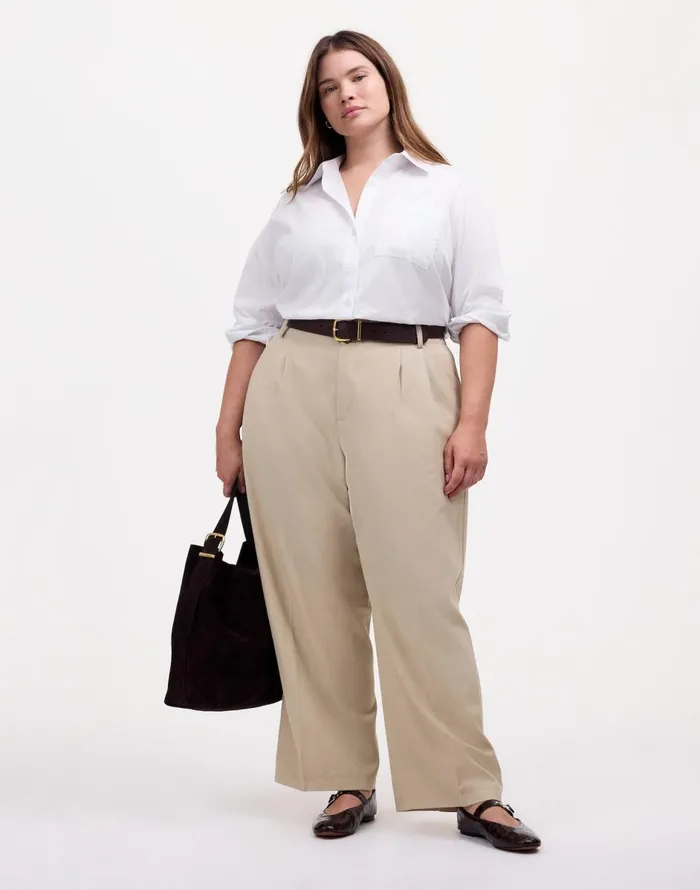 Madewell Plus Easy YNeck ButtonUp Shirt Eyelet White Women Tops and Shirts