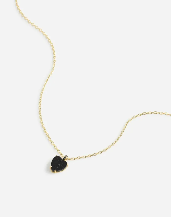 Madewell Pronged Heart Pendant Necklace Pale Gold Women Jewelry