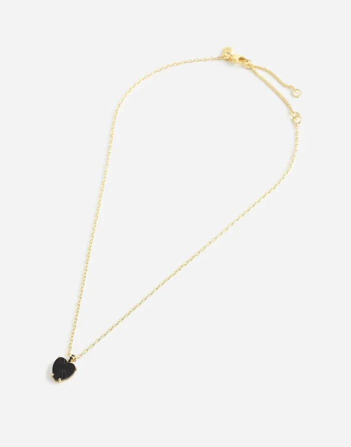 Madewell Pronged Heart Pendant Necklace Pale Gold Women Jewelry