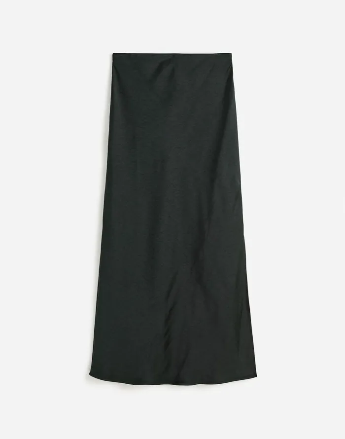 Madewell Satin Maxi Slip Skirt Luxury Forest Women Skirts