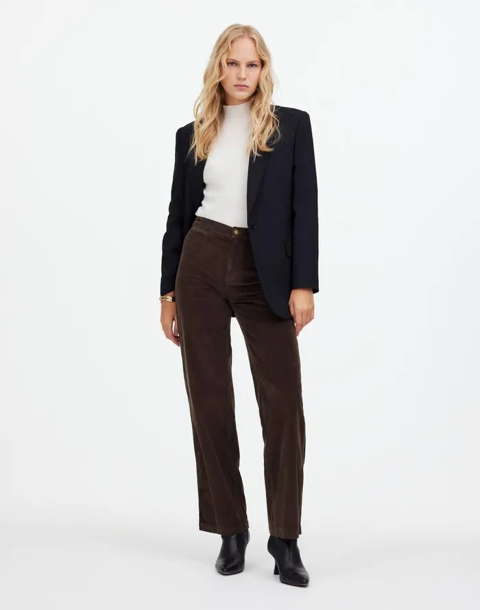 Madewell The Emmett WideLeg Pant In Corduroy Welt Pocket Edition Dark Carob Women Pants Madewell The Emmett WideLeg Pant In Corduroy Welt Pocket Edition Dark Carob Women Pants