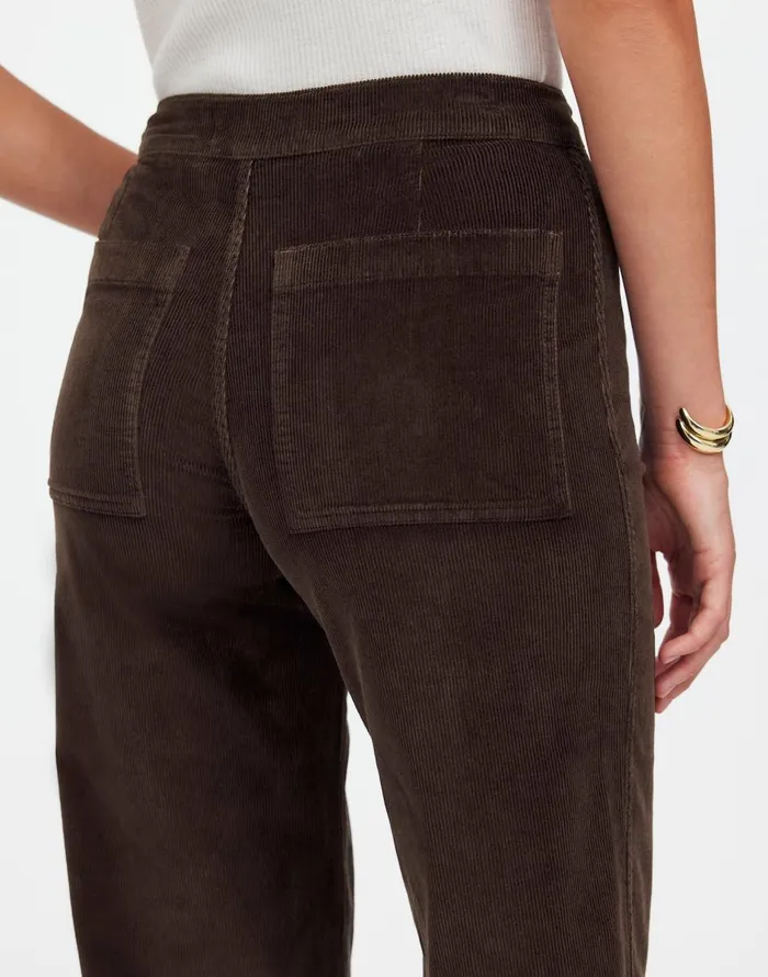 Madewell The Emmett WideLeg Pant In Corduroy Welt Pocket Edition Dark Carob Women Pants