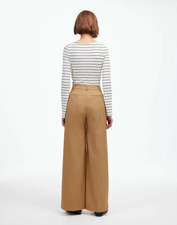 Madewell The Harlow SuperwideLeg Trouser In Flannel Light Neutral Women Pants