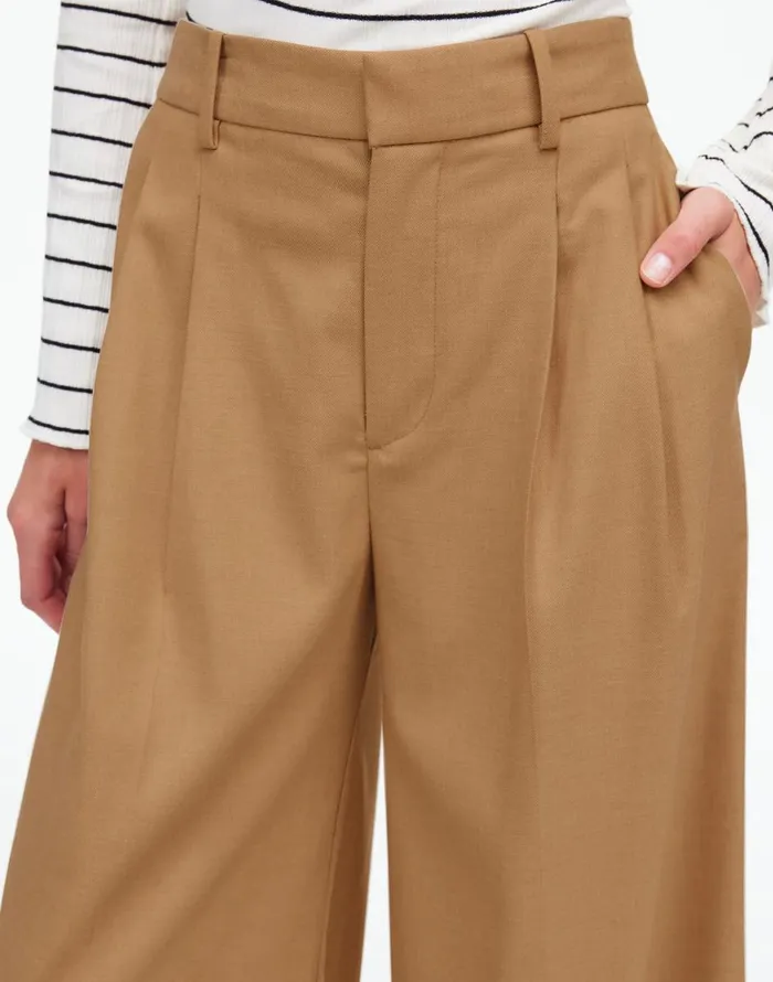Madewell The Harlow SuperwideLeg Trouser In Flannel Light Neutral Women Pants