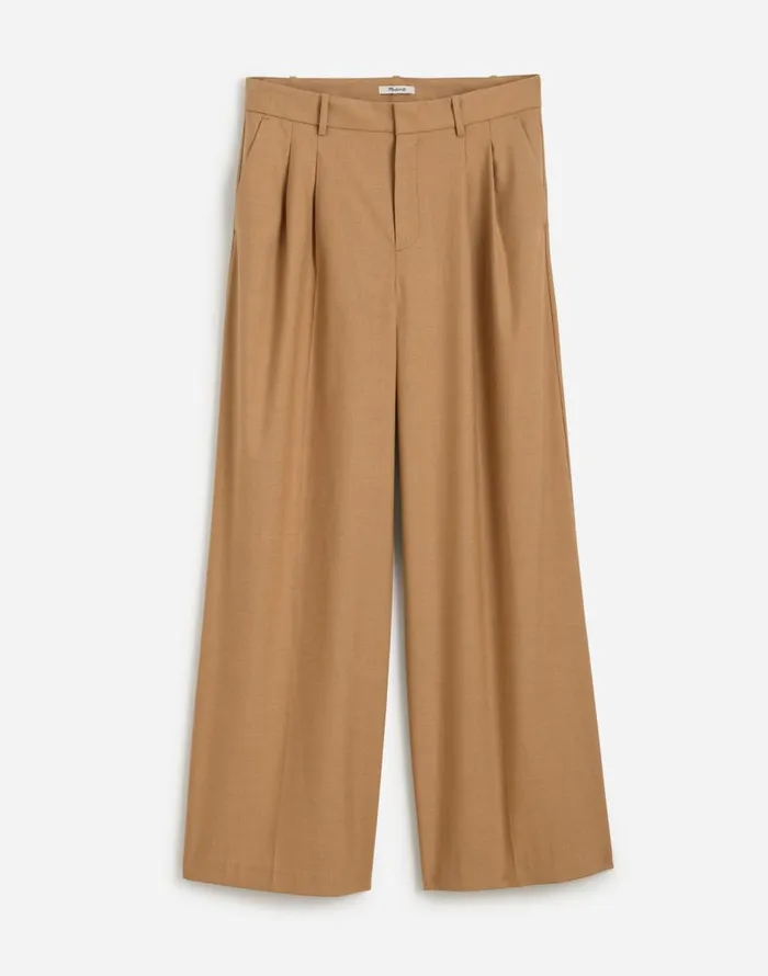 Madewell The Harlow SuperwideLeg Trouser In Flannel Light Neutral Women Pants