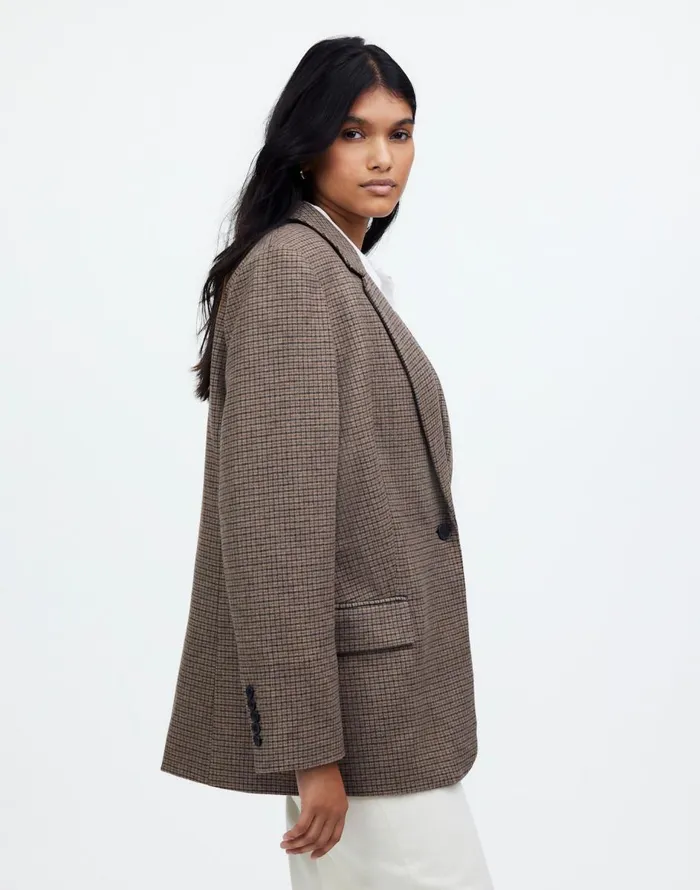 Madewell The Plus Kline Blazer Parton Check Women Coats Jackets