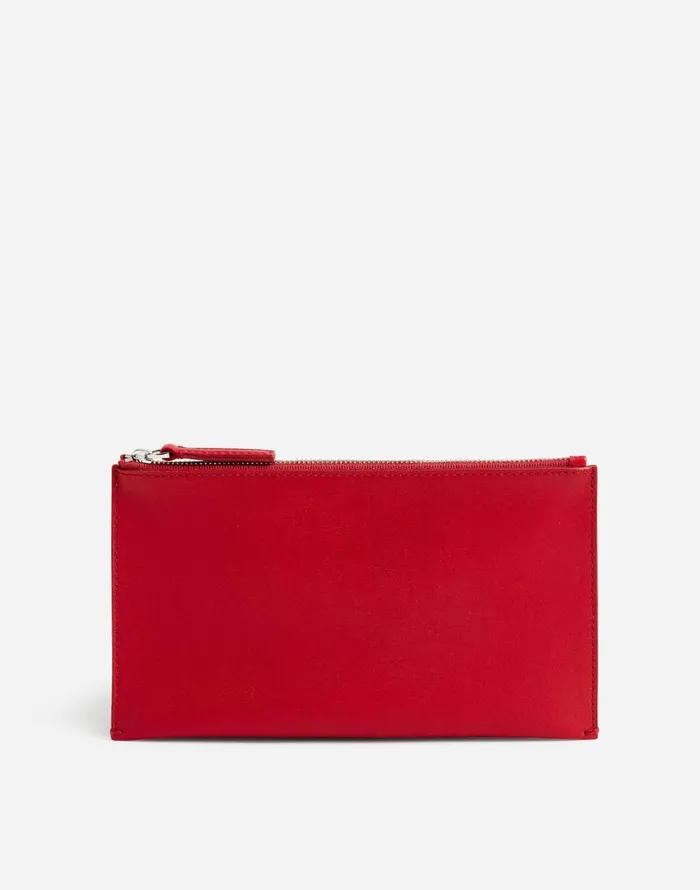Madewell The Pouch Clutch In Leather Bright Ember Women Pouches and Wallets