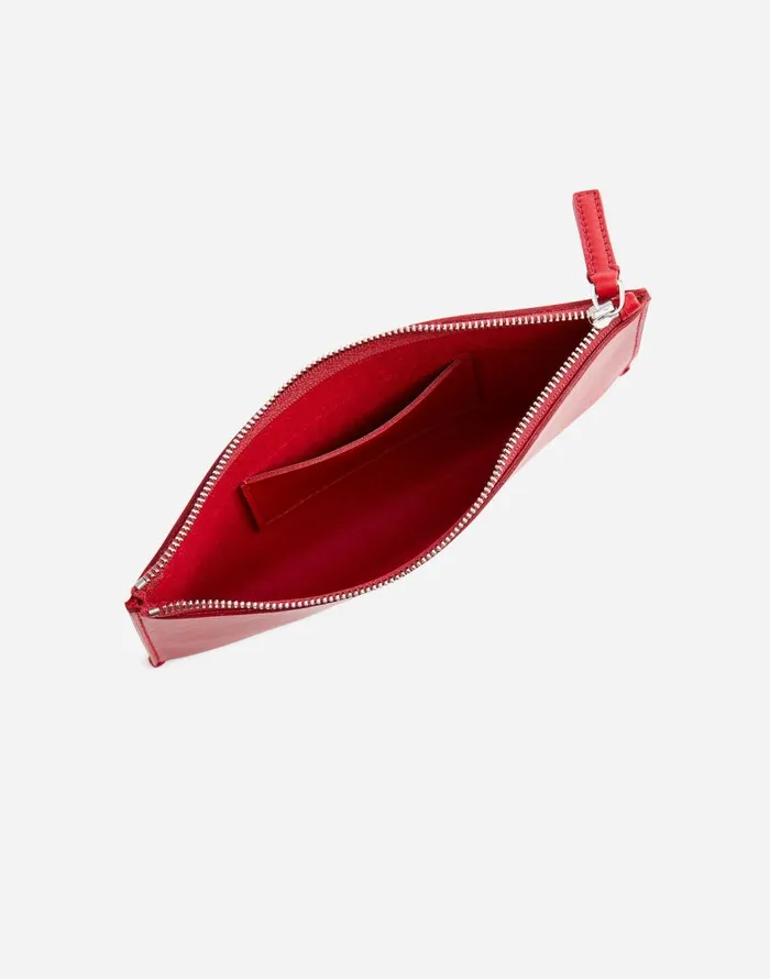 Madewell The Pouch Clutch In Leather Bright Ember Women Pouches and Wallets