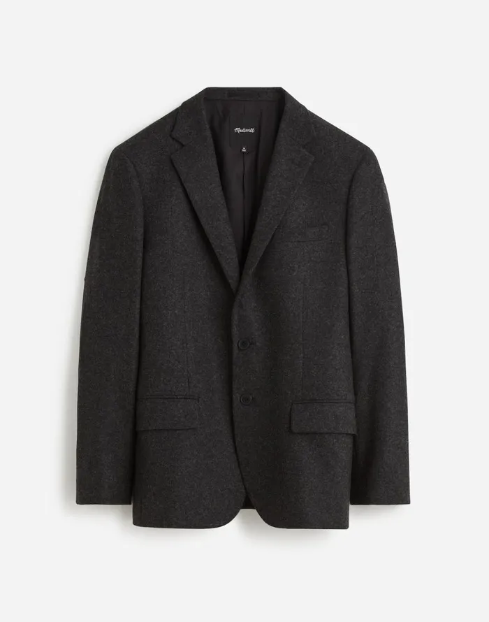 Madewell The Roebling TwoButton Blazer In Italian Fabric Hthr Charcoal Men Suiting