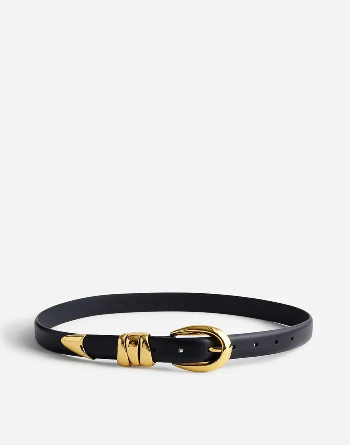 Madewell Triple Metal Keeper Belt True Black Women Belts