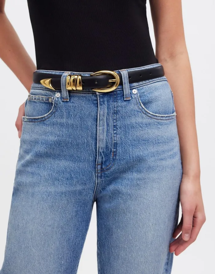 Madewell Triple Metal Keeper Belt True Black Women Belts