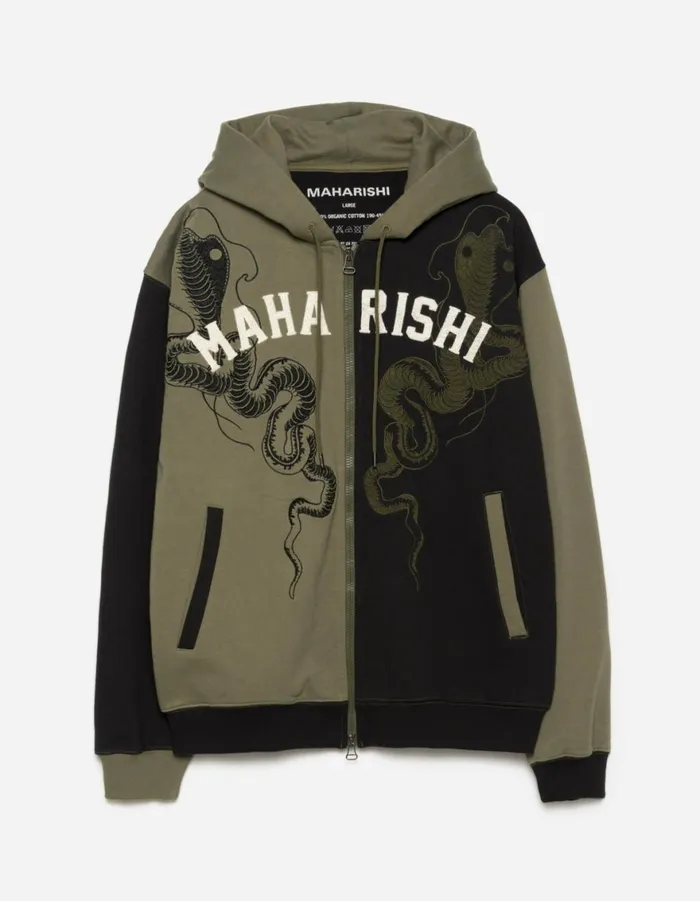 Maharishi Hooded Sweats 6032 Cobra Zipped Hooded Sweat BlackOlive OG107F 8211 Men