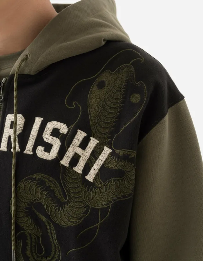 Maharishi Hooded Sweats 6032 Cobra Zipped Hooded Sweat BlackOlive OG107F 8211 Men