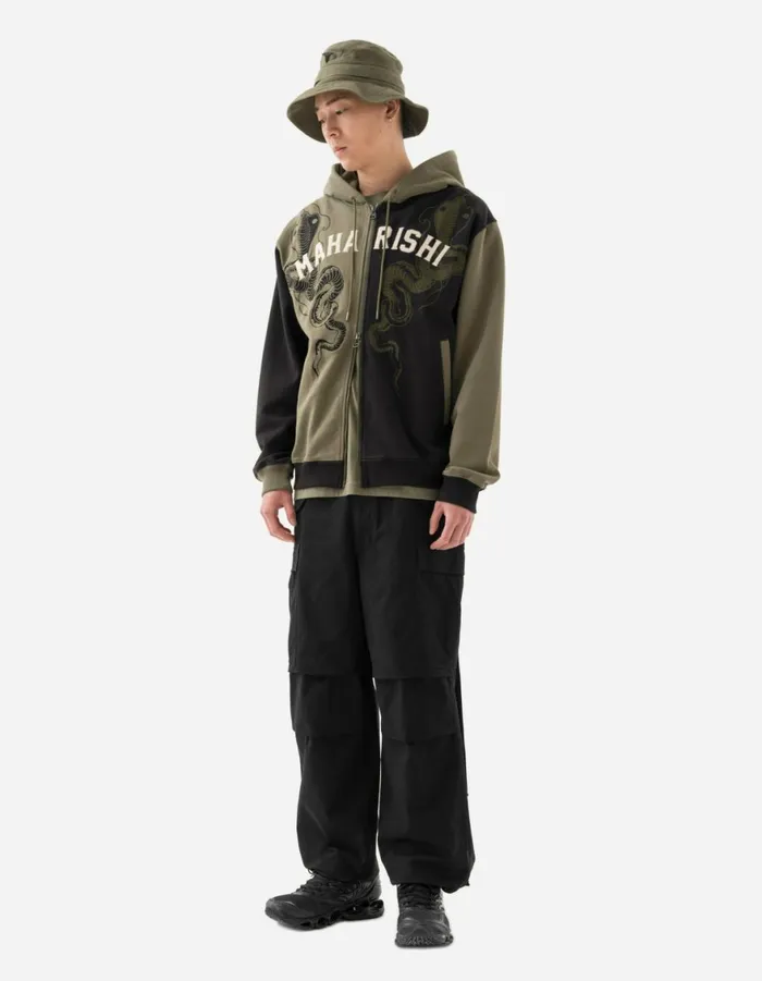 Maharishi Hooded Sweats 6032 Cobra Zipped Hooded Sweat BlackOlive OG107F 8211 Men