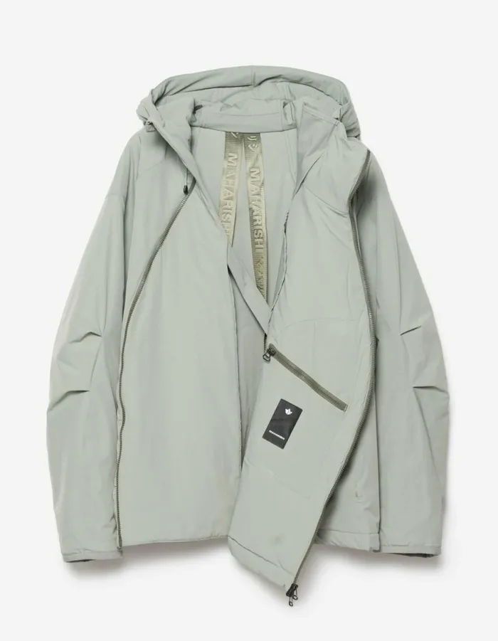 Maharishi Jackets 6023 Oversized Asym Padded Hoody Sage 8211 Men
