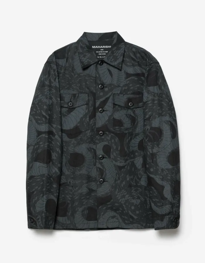 Maharishi Long Sleeve Shirts 6037 Snakeskin Utility Overshirt Subdued Night 8211 Men Maharishi Long Sleeve Shirts 6037 Snakeskin Utility Overshirt Subdued Night 8211 Men