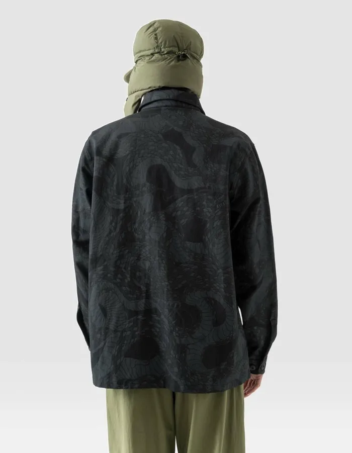 Maharishi Long Sleeve Shirts 6037 Snakeskin Utility Overshirt Subdued Night 8211 Men