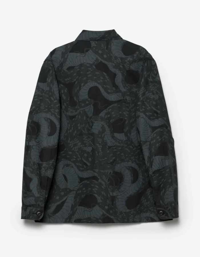 Maharishi Long Sleeve Shirts 6037 Snakeskin Utility Overshirt Subdued Night 8211 Men