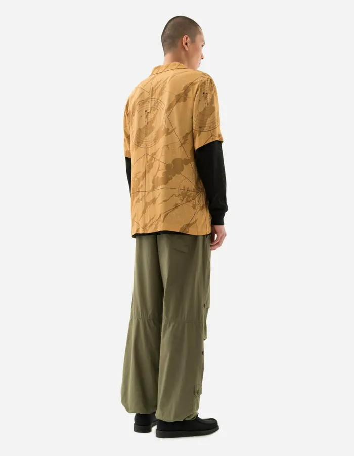 Maharishi Short Sleeve Shirts 1455 Celeste Camp Collar Shirt Parchment 8211 Men