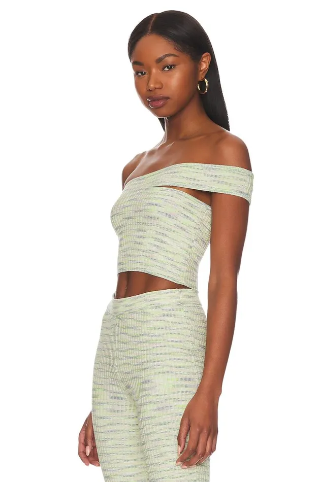 Mara Knit Top Lime Spacedye Women Lovers and Friends Tops