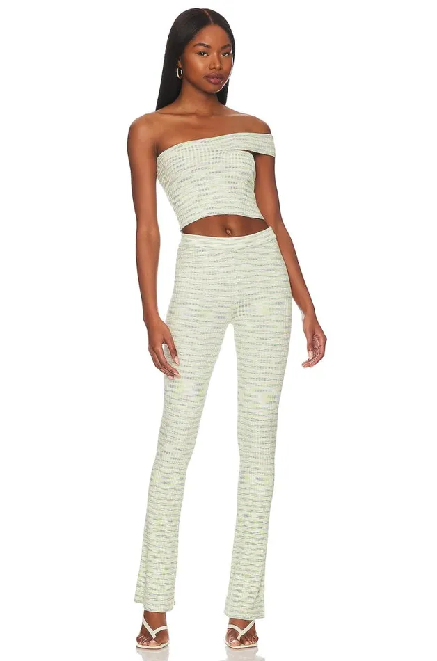 Mara Knit Top Lime Spacedye Women Lovers and Friends Tops
