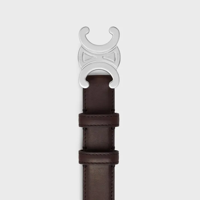 Medium Triomphe Belt In Natural Calfskin Brown Men CELINE BELTS Medium Triomphe Belt In Natural Calfskin Brown Men CELINE BELTS