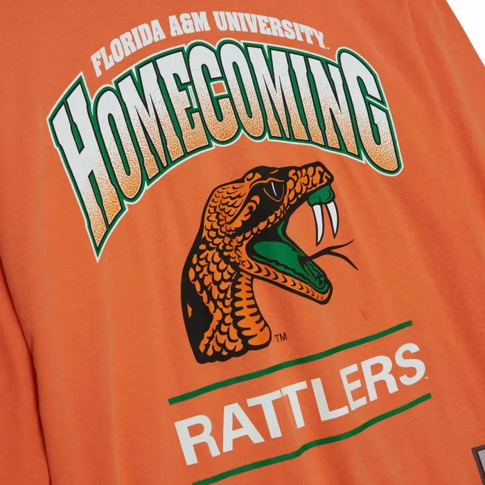 Men039s Collegiate Mitchell and Ness Homecoming Arch LS Tee Florida AandM University Men039s Collegiate Mitchell and Ness Homecoming Arch LS Tee Florida AandM University