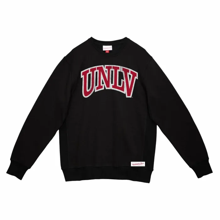 Men039s Collegiate Mitchell and Ness University Arch Logo LS Tee UNLV