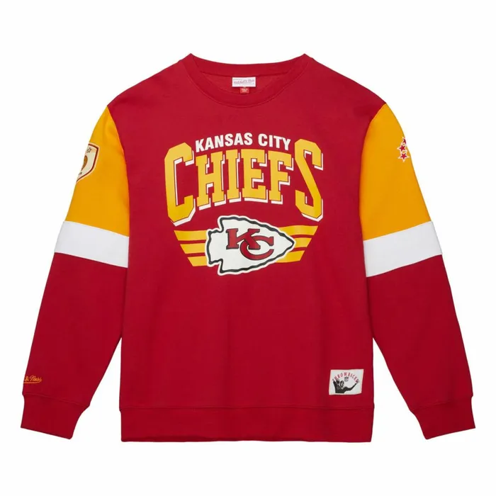 Men039s Hoodies and Sweatshirts Mitchell and Ness All Over Crew 30 Kansas City Chiefs