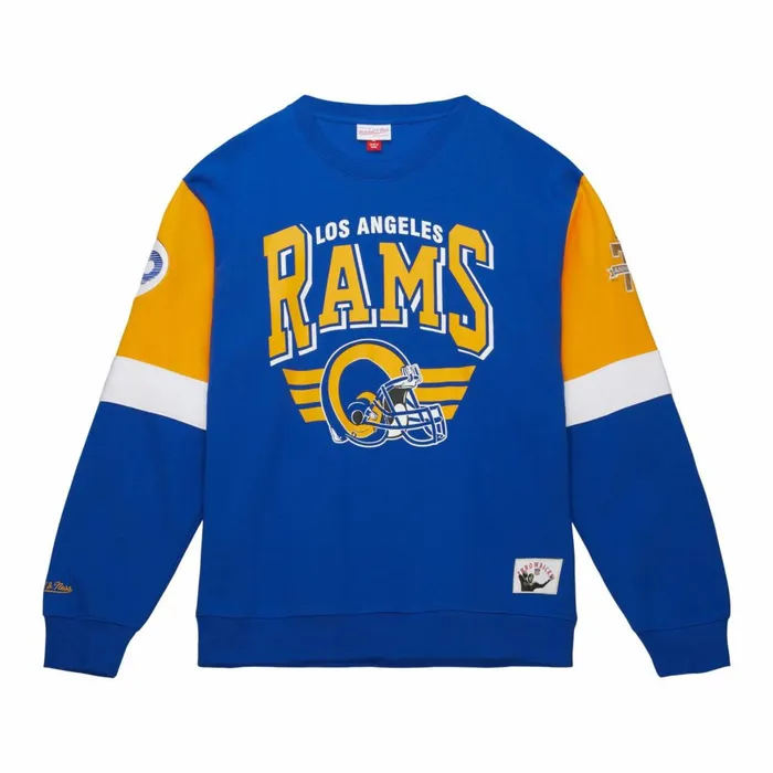 Men039s Hoodies and Sweatshirts Mitchell and Ness All Over Crew 30 Los Angeles Rams Men039s Hoodies and Sweatshirts Mitchell and Ness All Over Crew 30 Los Angeles Rams