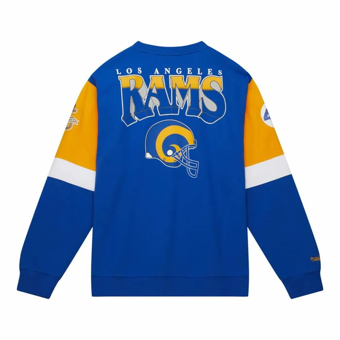 Men039s Hoodies and Sweatshirts Mitchell and Ness All Over Crew 30 Los Angeles Rams Men039s Hoodies and Sweatshirts Mitchell and Ness All Over Crew 30 Los Angeles Rams
