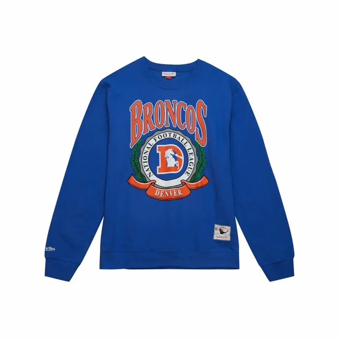 Men039s Hoodies and Sweatshirts Mitchell and Ness Crest Crew Denver Broncos