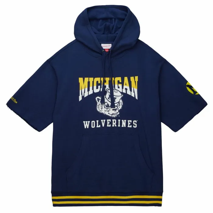 Men039s Hoodies and Sweatshirts Mitchell and Ness PreGame SS Fleece Hoodie University Of Michigan Men039s Hoodies and Sweatshirts Mitchell and Ness PreGame SS Fleece Hoodie University Of Michigan