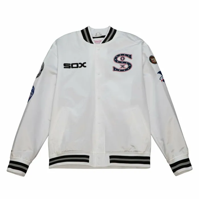 Men039s Jackets and Outerwear Mitchell and Ness City Collection Lightweight Satin Jacket Chicago White Sox