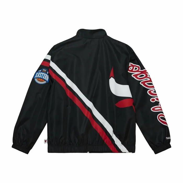 Men039s Jackets and Outerwear Mitchell and Ness Exploded Logo Warm Up Jacket Chicago Bulls Men039s Jackets and Outerwear Mitchell and Ness Exploded Logo Warm Up Jacket Chicago Bulls