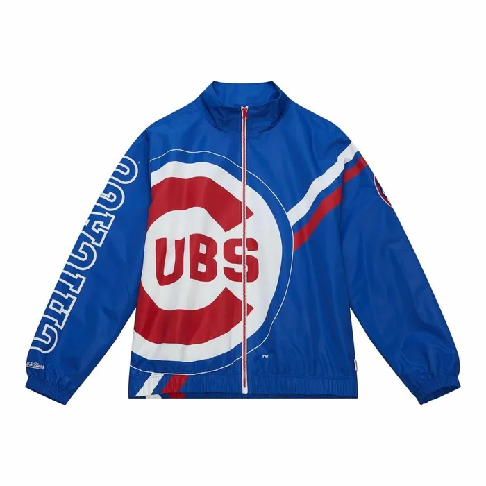 Men039s Jackets and Outerwear Mitchell and Ness Exploded Logo Warm Up Jacket Chicago Cubs Men039s Jackets and Outerwear Mitchell and Ness Exploded Logo Warm Up Jacket Chicago Cubs